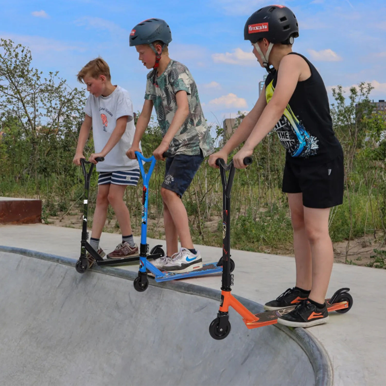 H.yeed stuntscooter orange 100mm ABEC-9