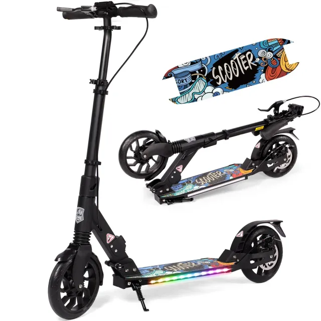 Hyeed Light Up sparkcykel svart med skivbroms