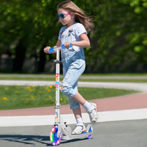 Beleev V1 2-hjulig sparkcykel blå lysande hjul
