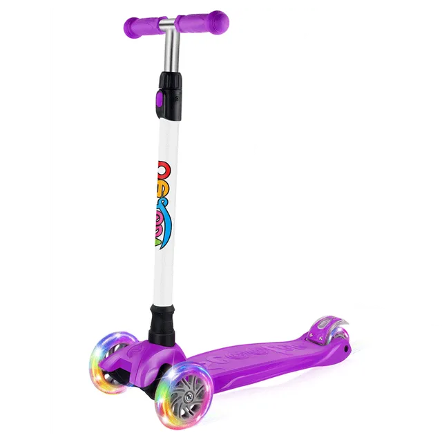 Beleev sparkcykel 3-hjul lila LED bred platta