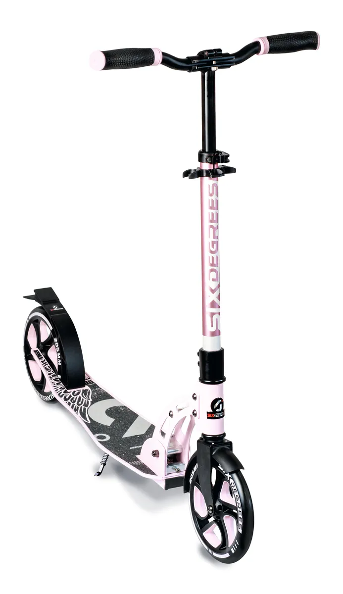 SIX DEGREES Aluminium Scooter 205 mm sparkcykel pastellrosa hopfällbar