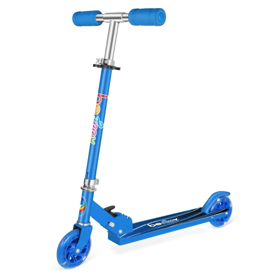 Beleev V1 2-hjulig sparkcykel marinblå LED-hjul