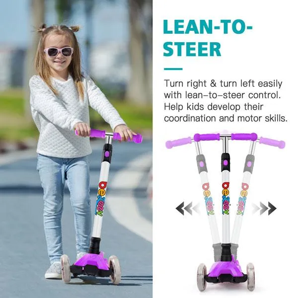 Beleev 3-hjulig sparkcykel blå lysande hjul