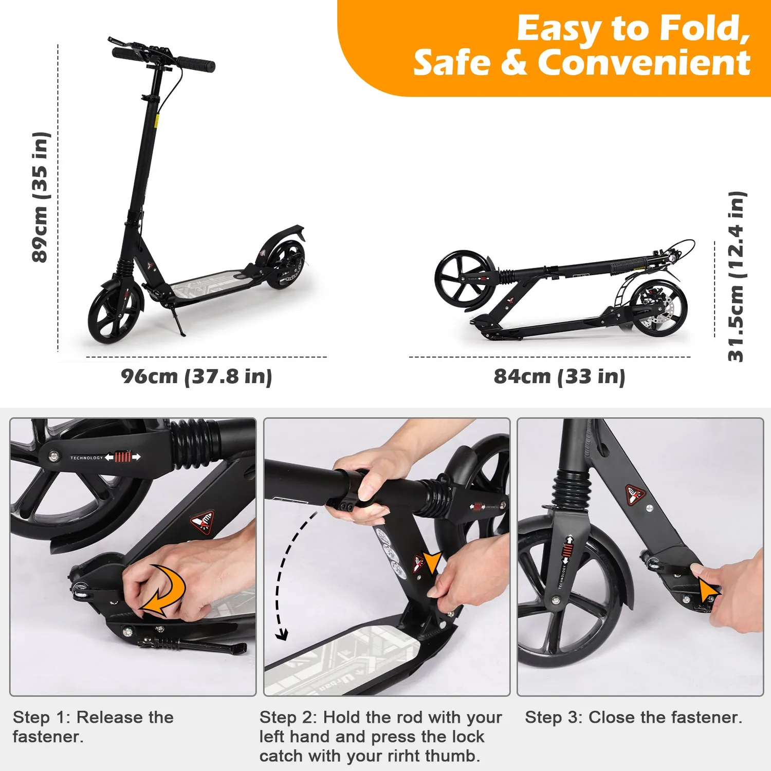 H.yeed sparkcykel svart 200mm med skivbroms