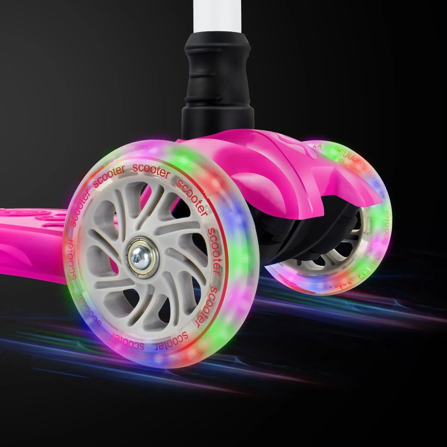 Beleev sparkcykel 3 hjul fuchsia lysande hjul 2-8 år