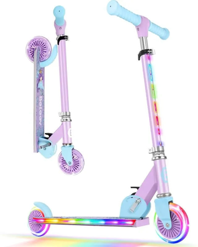 Beleev V2 2-hjulig sparkcykel lila LED