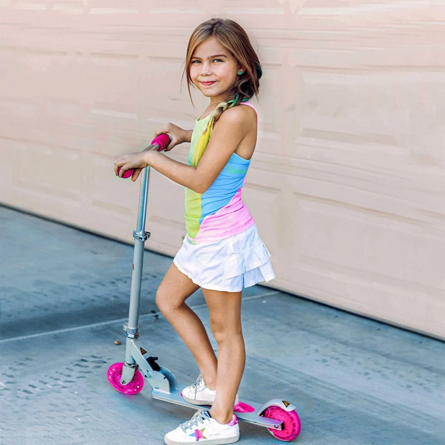 Beleev V1 sparkcykel rosa 120 mm LED-hjul