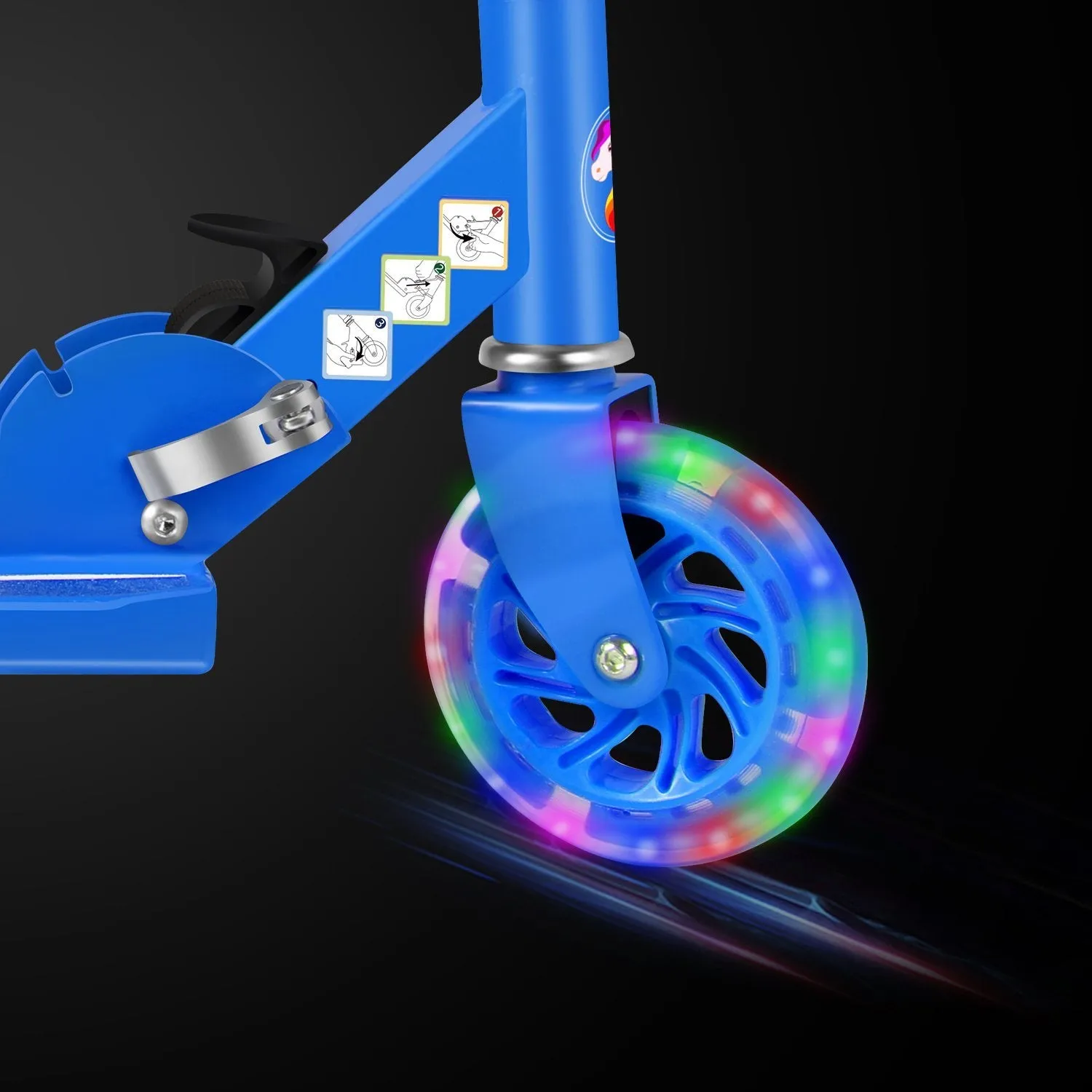 Beleev V1 sparkcykel marinblå LED-hjul 120 mm