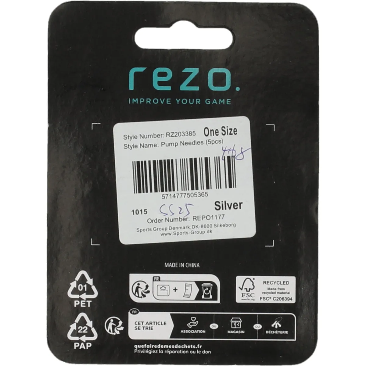 Rezo pumpnålar 5-pack silver metall