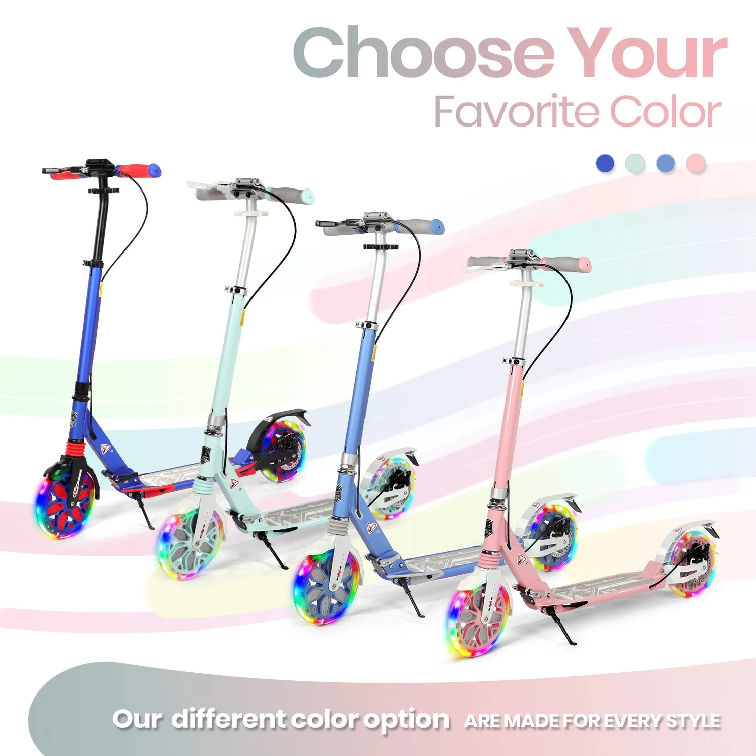H.yeed Light Up sparkcykel 200mm rosa LED skivbroms