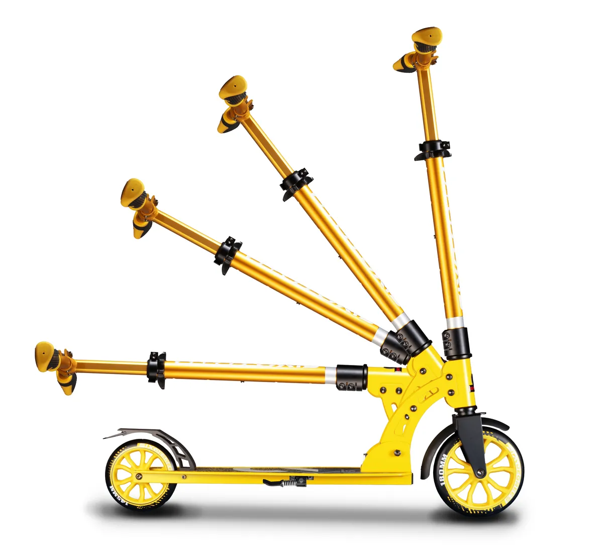 SIX DEGREES Junior sparkcykel 180/145 mm gul hopfällbar