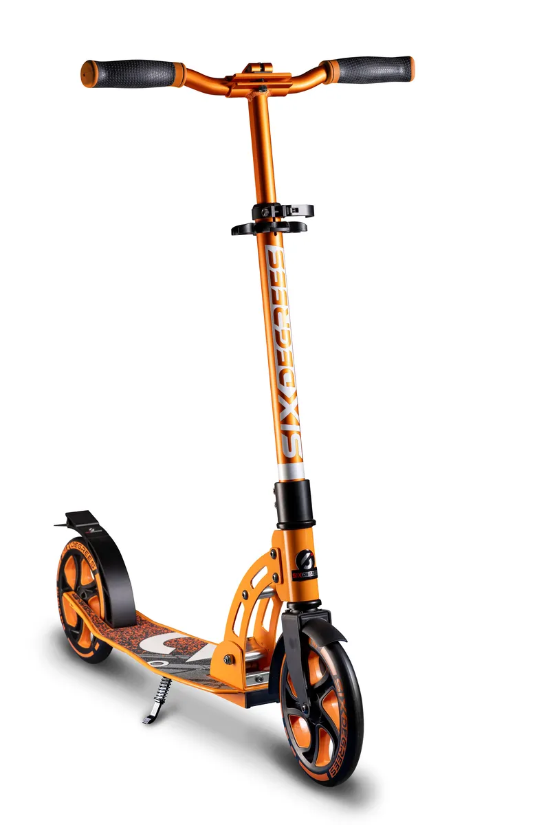 SIX DEGREES Aluminium Scooter 205 mm sparkcykel orange hopfällbar