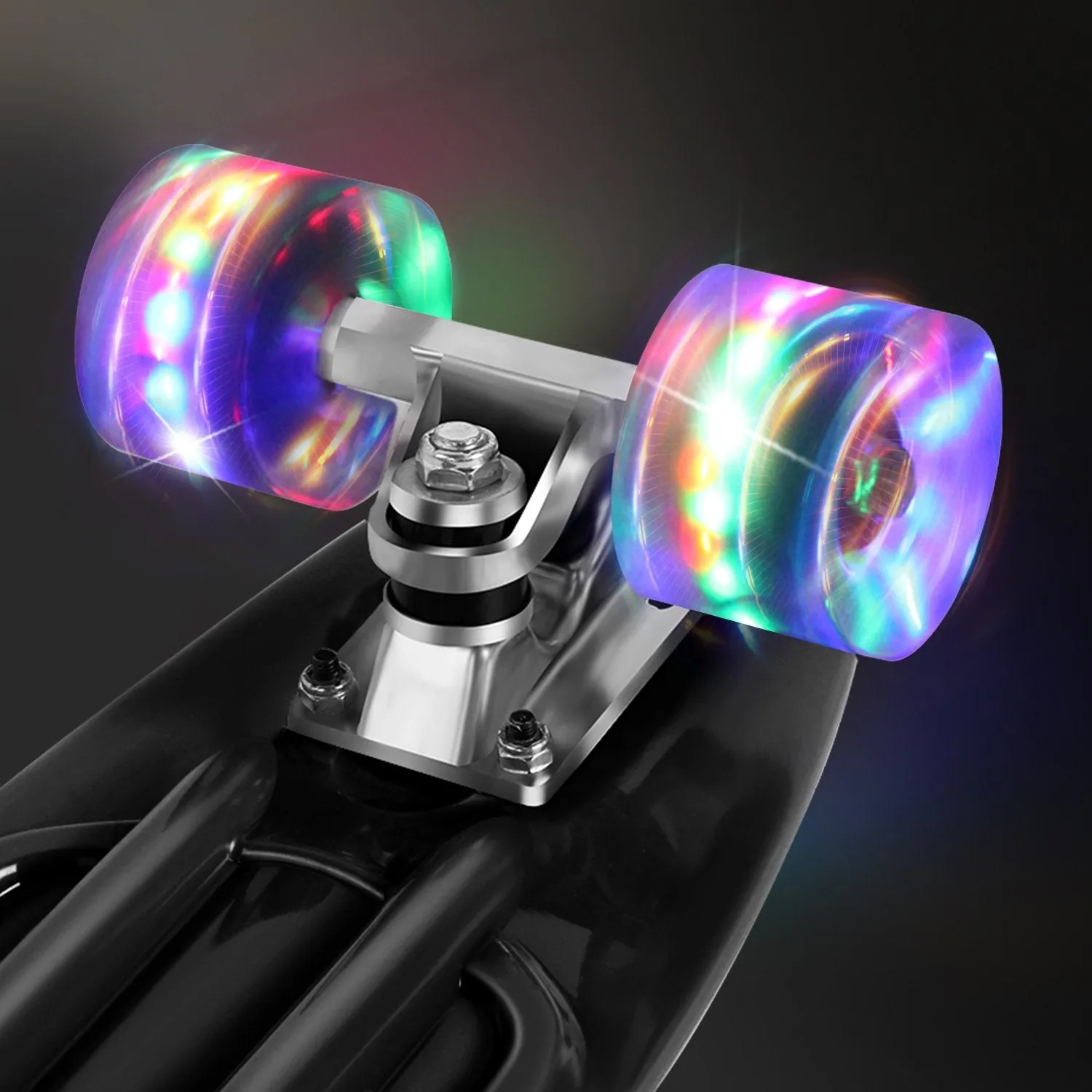 Beleev 22" cruiser skateboard svart LED-hjul