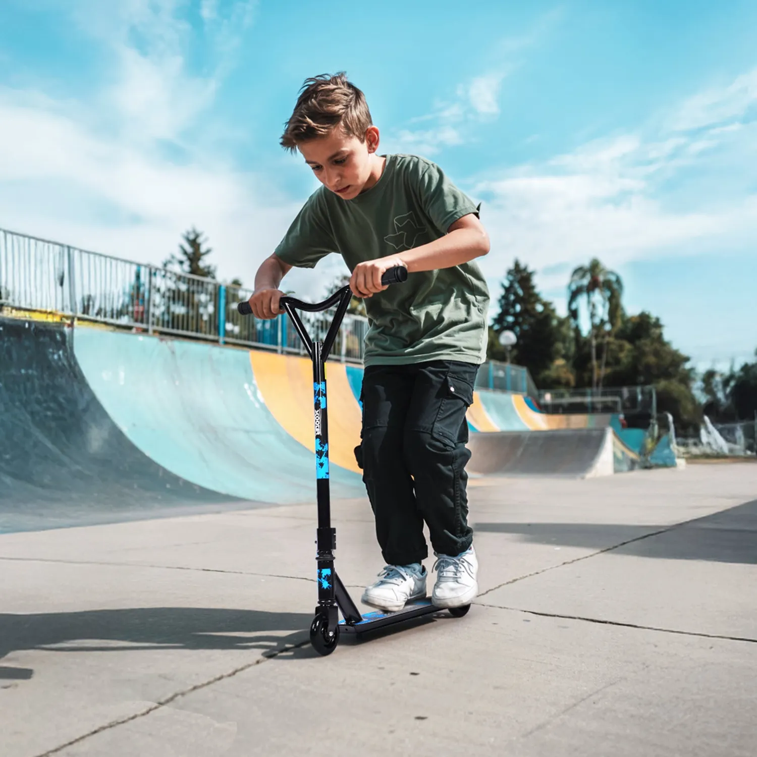 H.yeed Stunt blå tricksparkcykel 100 mm ABEC-9