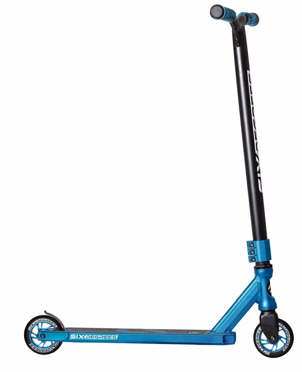 SIX DEGREES Stuntscooter 100 mm sparkcykel blå trick