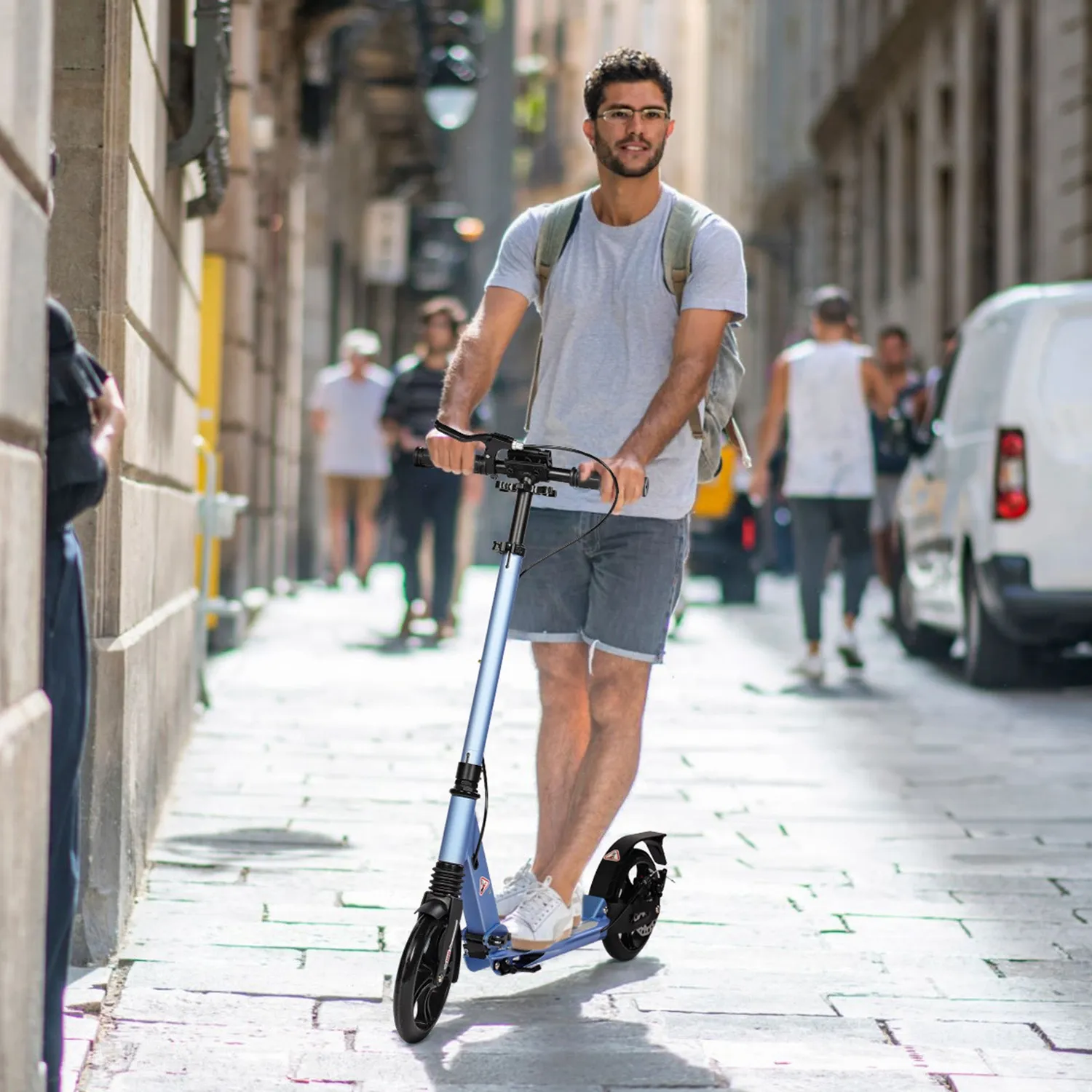 H.yeed sparkcykel ljusblå 200 mm skivbroms dämpning