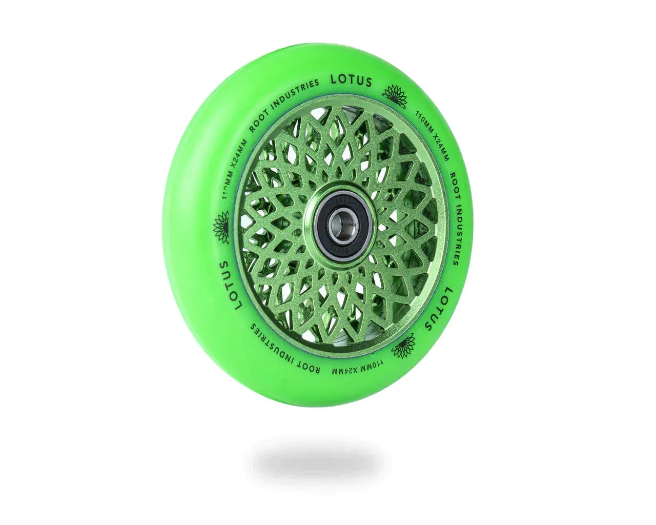 Root Industries Lotus 110mm sparkcykelhjul grön/grön 88A