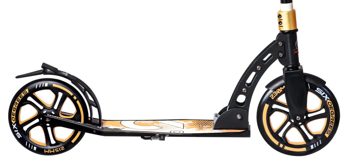 SIX DEGREES Aluminium Scooter 230 mm sparkcykel guld hopfällbar