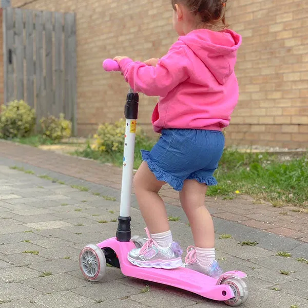 BELEEV sparkcykel 3-hjul rosa lysande hjul