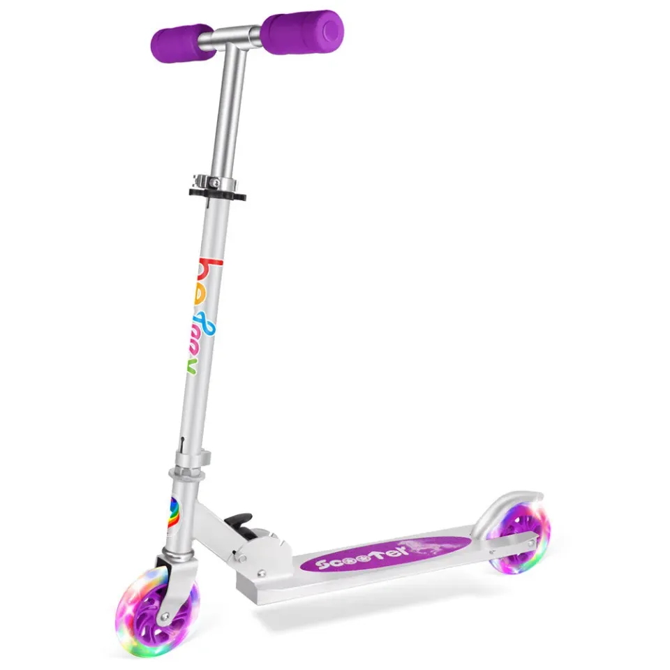 BELEEV V1 sparkcykel lila lysande hjul