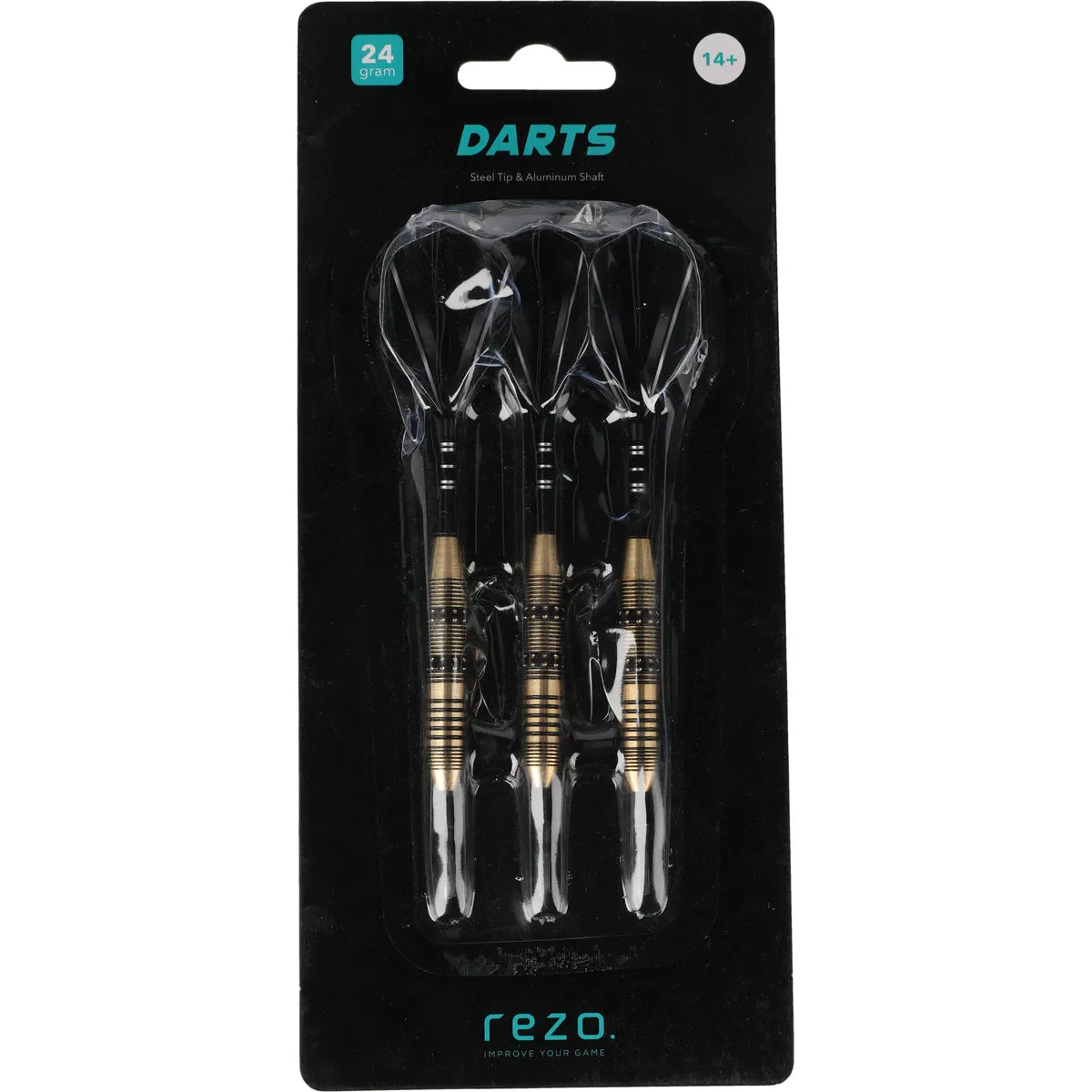 Rezo dartpilar mässing 24 g svart 3-pack