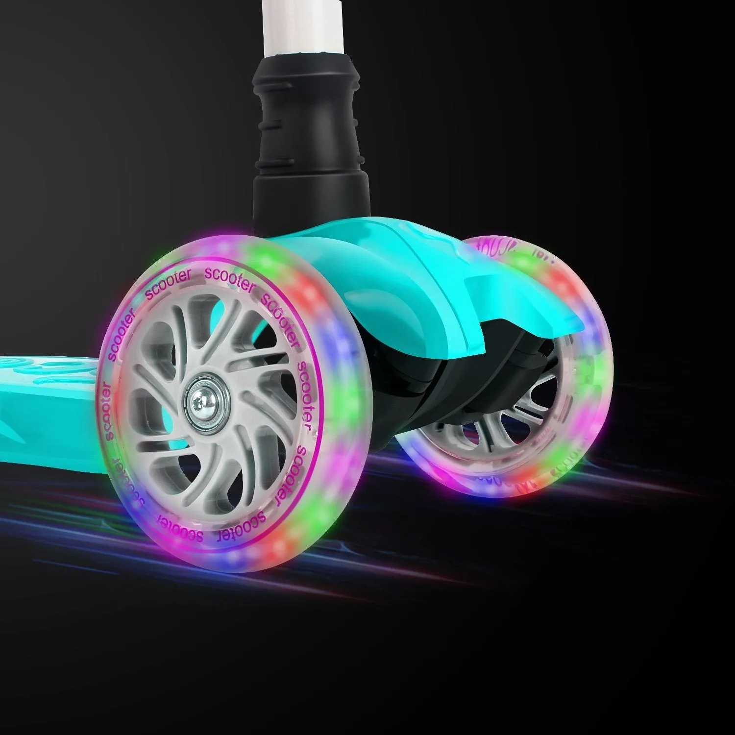 Beleev 3-hjulig sparkcykel barn blå LED-hjul