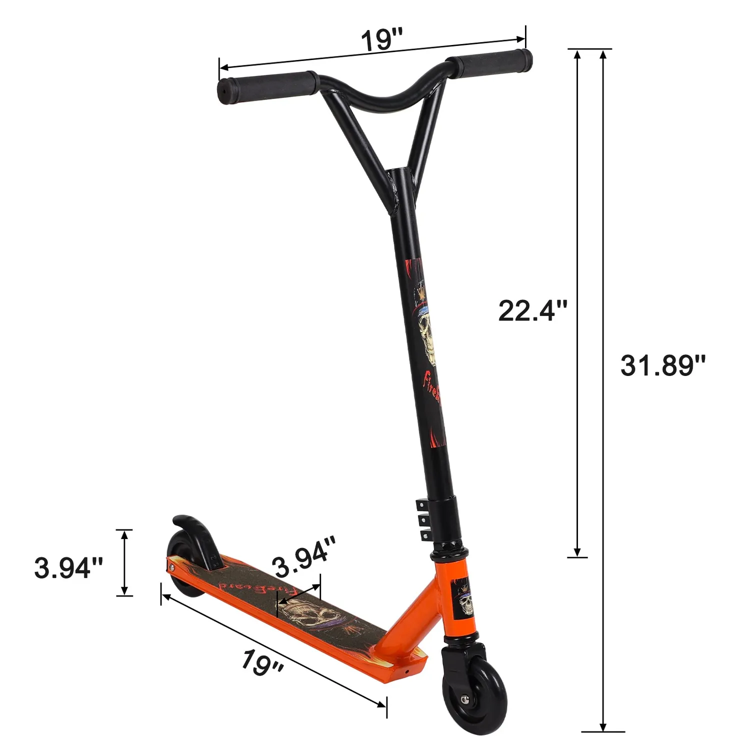 H.yeed stuntscooter orange 100mm ABEC-9