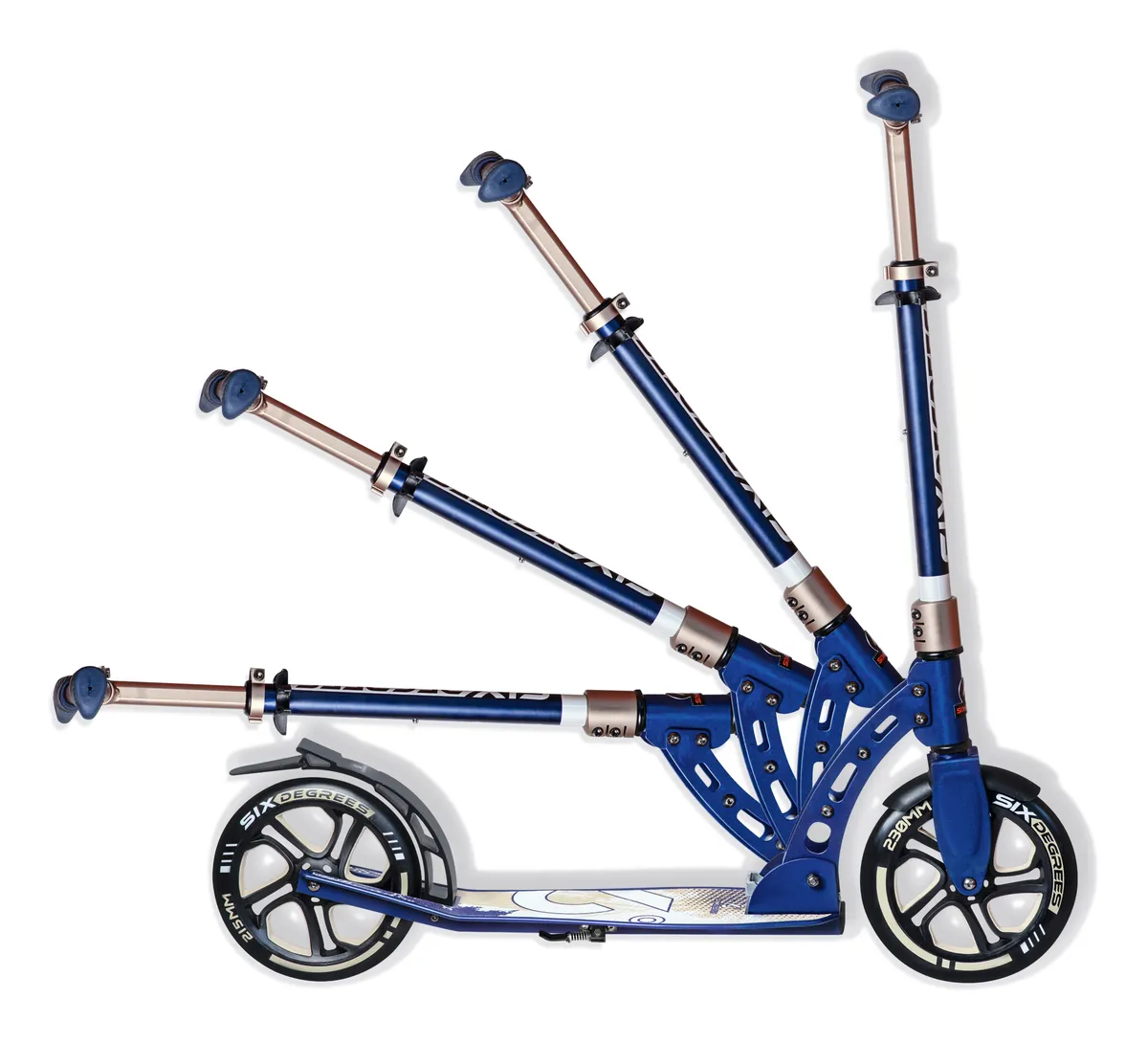 SIX DEGREES sparkcykel 230/215 mm creme PU-hjul
