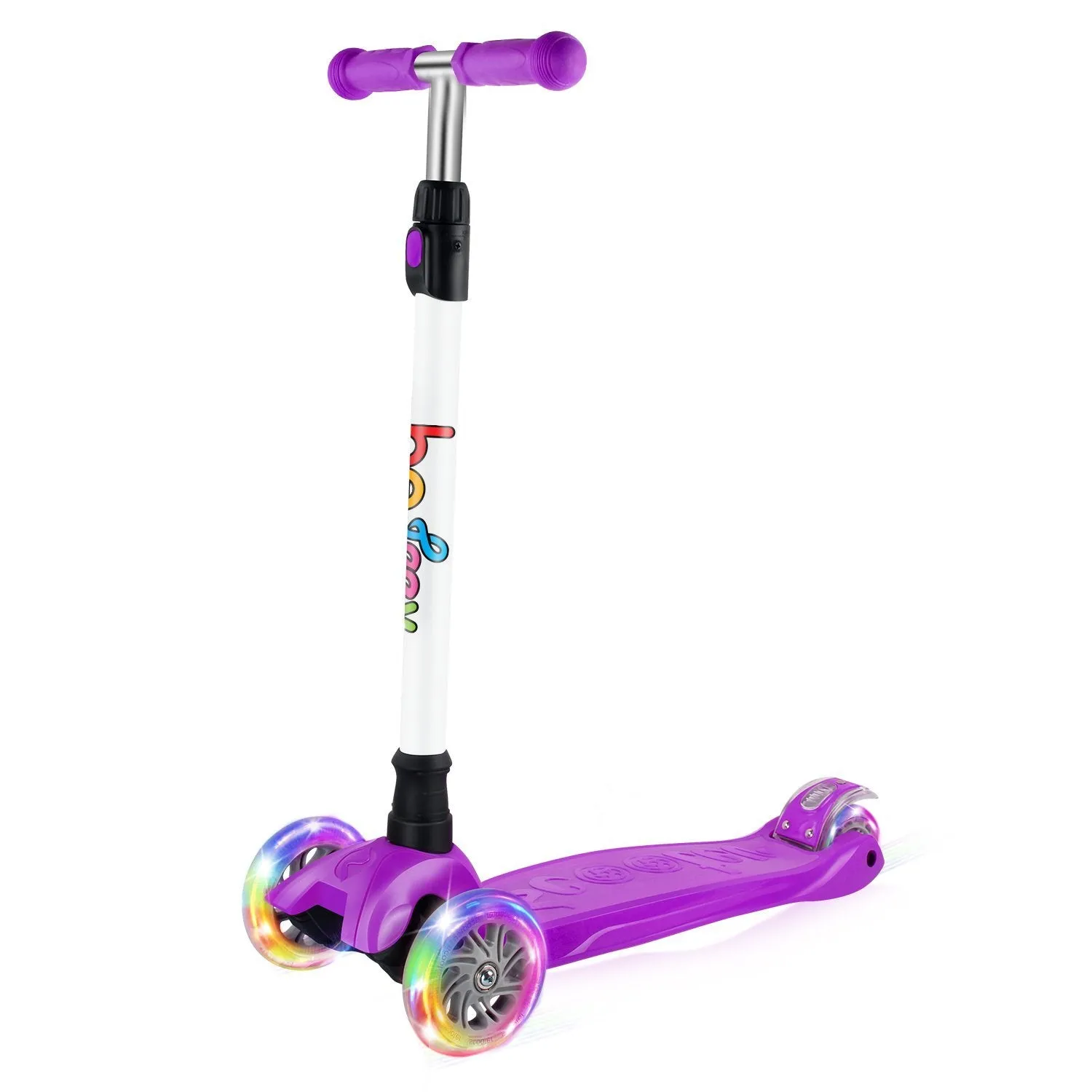 Beleev sparkcykel 3-hjul lila LED bred platta