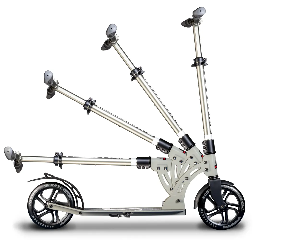 SIX DEGREES Aluminium Scooter 205 mm sparkcykel grå testvinnare