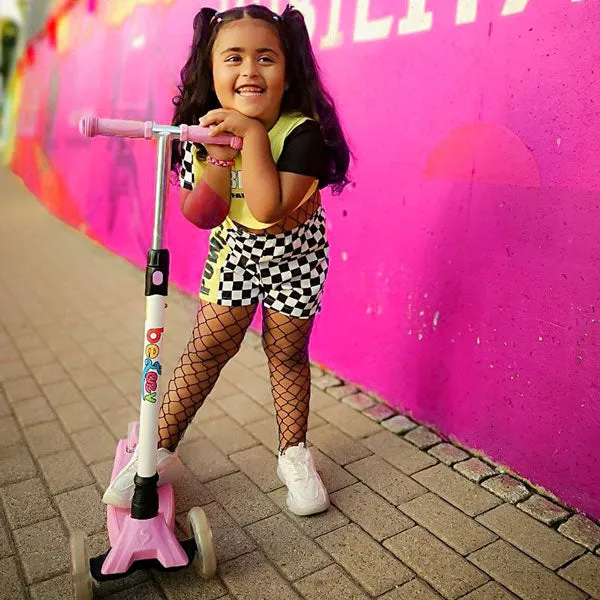 Beleev Pinky sparkcykel 3 hjul rosa lysande hjul