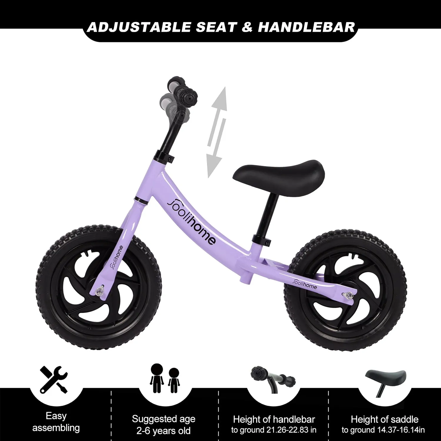 H.yeed 12" springcykel lila kolstål 12 tum